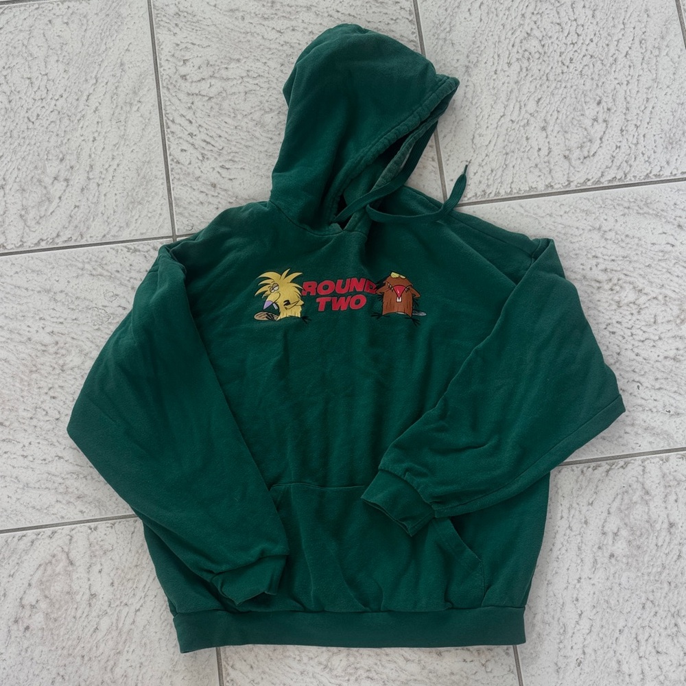 Nickelodeon round two angry beavers green sweatshirt hoodie